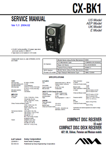 AIWA CX-BK1 Ver.1.1 Compact Disc Receiver Service Manual