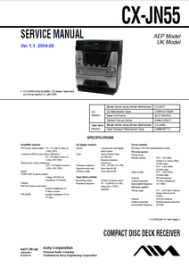 AIWA CX-JN55 Ver.1.1 Compact Disc Deck Receiver Service Manual
