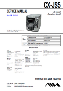 AIWA CX-JS5 Ver.1.2 Compact Disc Deck Receiver Service Manual