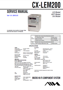 AIWA CX-LEM200 Component Ver.1.0 Service Manual