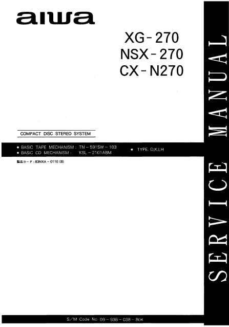 AIWA Compact Disc Stereo System Service Manual
