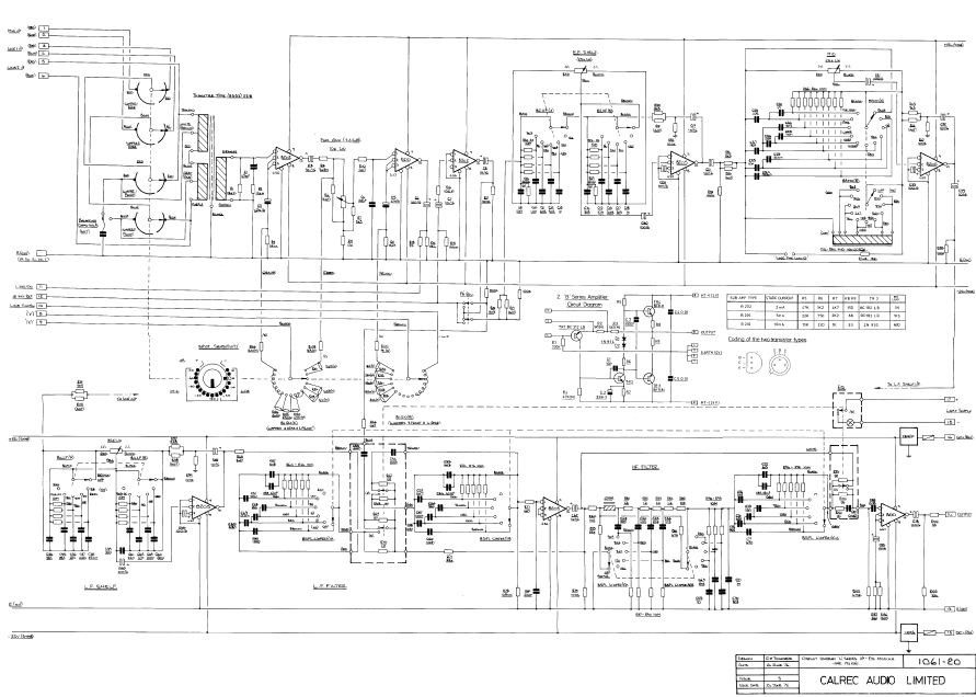 Audio TO Clearcom 1061-20 Calrec Audio Limited Schematics