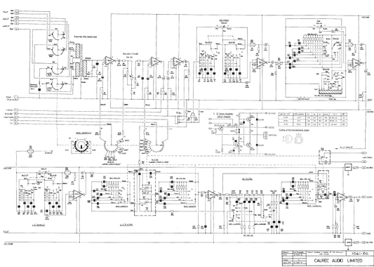 Audio TO Clearcom 1061-20 Calrec Audio Limited Schematics