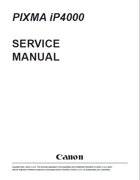 Audio TO Clearcom-Canon iP4000 Service Manual