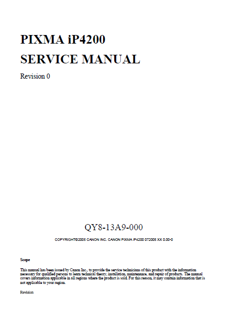 Audio TO Clearcom-Canon ip4200 Service Manual