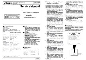 Audio TO Clearcom-Clarion_DB135_Am-Fm_Radio_CD Service Manual