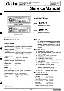 Audio TO Clearcom-Clarion_DB215,BD216 Service Manual