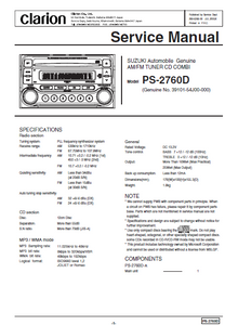 Audio TO Clearcom-Clarion_PS2760D-E6266-002006XL7 Service Manual