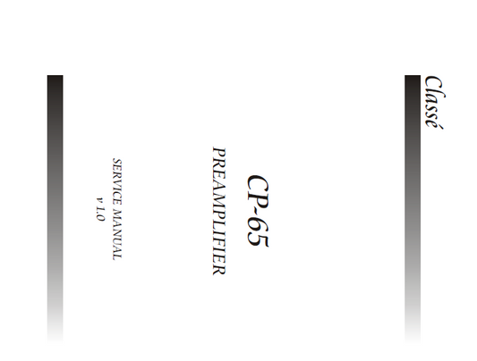Audio TO Clearcom-Classe_Audio_CP-65_Preamp_SM_[ET] Service Manual