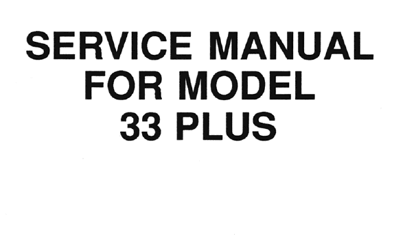 Cobra 33 PLUS Service Manual