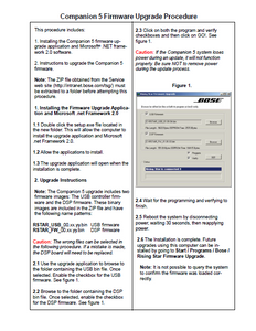 BOSE Companion5 Firmware Upgrade Procedure