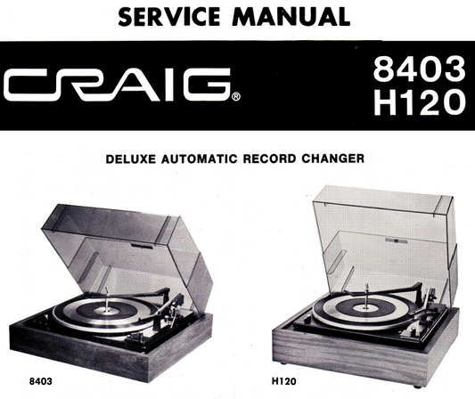 Craig 8403 H120 Service Manual