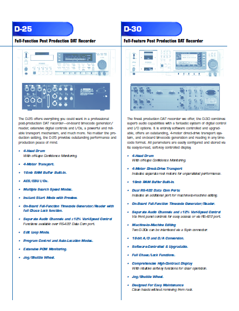 FOSTEX Model D25-D30 Operation Manual