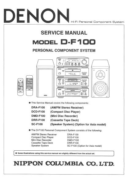 DENON D-F100 Stereo Component Service Manual