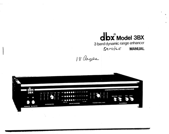 DBX 3BX Band3 Range Enhancer Service Manual