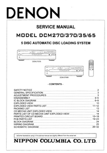 DENON DCM-270 5 Disc Automatic Loading System Service Manual