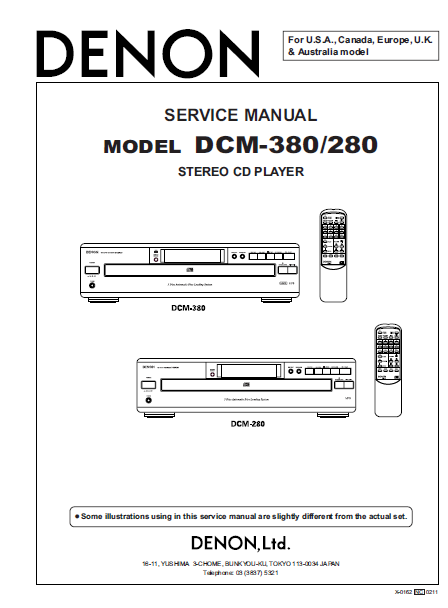 DENON DCM 280-380 Stereo CD Player Service Manual