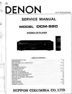DENON DCM-520 Stereo CD Player Service Manual