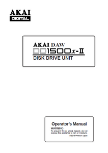 AKAI DD-1500x-II Disk Drive Unit Operator's Manual