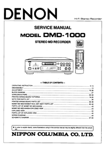 DENON DMD-1000 Stereo MD Recorder Service Manual