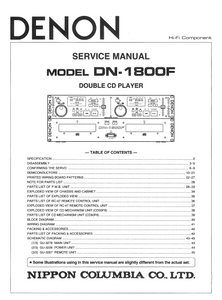 DENON DN-1800F Double CD Player Service Manual