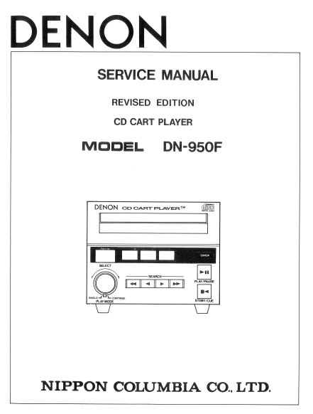 DENON DN-950F CD Cart Player Service Manual