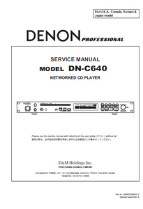 DENON DN-C640 Networked CD Player Service Manual