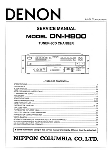 DENON DN-H800 Tuner 5CD Changer Service Manual