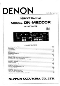 DENON DN-M2000R MD Recorder Service Manual