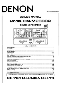 DENON DN-M2300R Double MD Recorder Service Manual