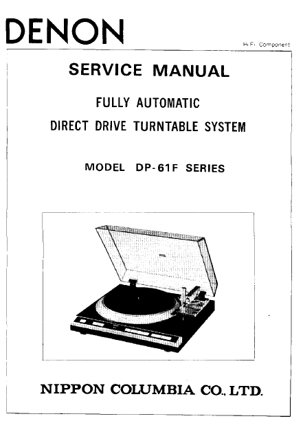 DENON DP-61F  Direct Drive Turntable Service Manual