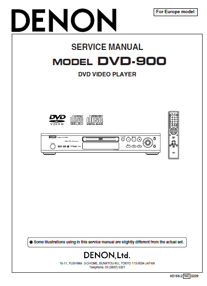 DENON DVD-900 Video Player Service Manual