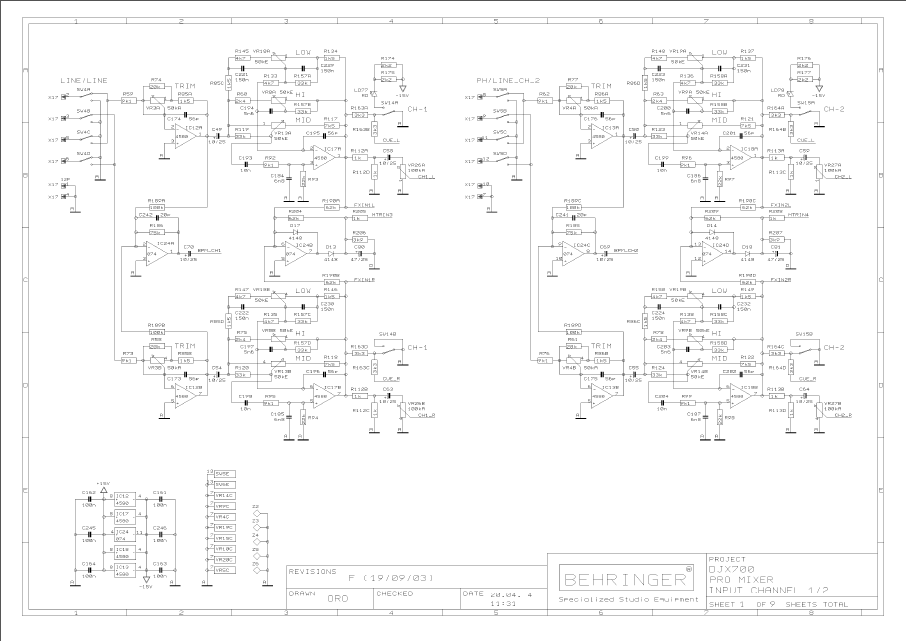 Behringer pmp1000 схема