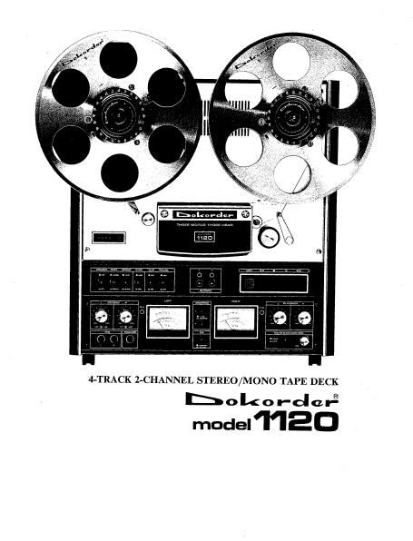 DOKORDER 1120 Mono Tape Deck Service Manual – Electronic Service Manuals