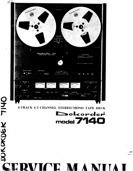 DOKORDER 7140 Mono Tape Deck Service Manual – Electronic Service