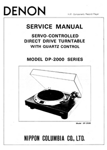 DENON DP-2000 Series Drive Turntable Service Manual