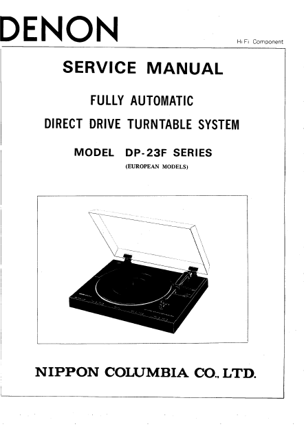 DENON DP-23F Series Drive Turntable Service Manual