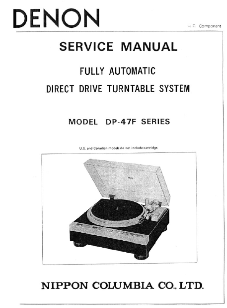 DENON DP-47F Series Full Automatic Turntable Service Manual