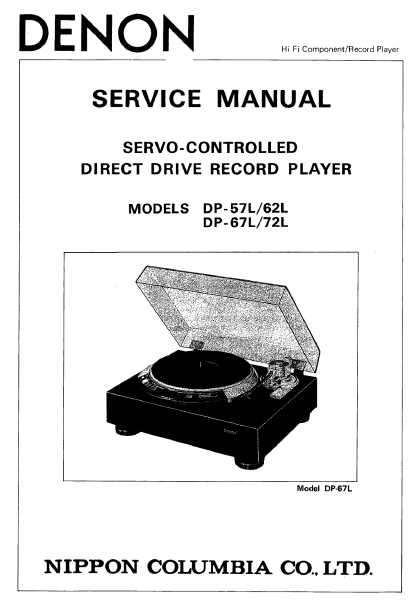 DENON DP 57L-62L Direct Drive Turntable Service Manual