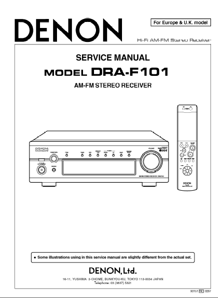 DENON DRA-F101 AM FM Stereo Receiver Service Manual