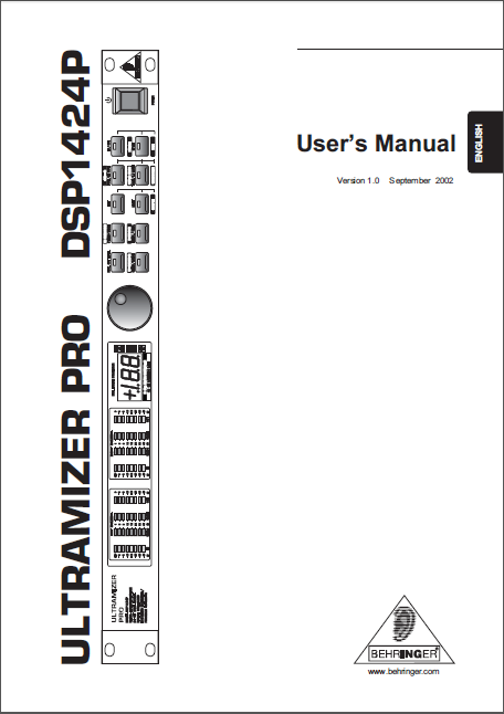 BEHRINGER Ultramizer PRO DSP1424P User's Manual