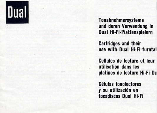 DUAL CARTRIDGES & THEIR USE Service Manual