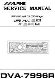 ALPINE DVA-7996R DVD Player Service Manual