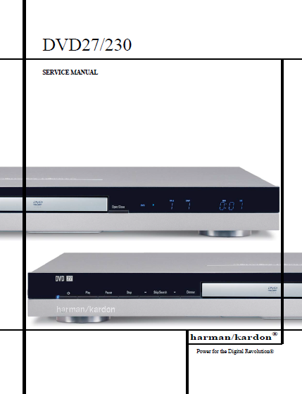 Harman Kardon Model DVD 27-230 Service Manual