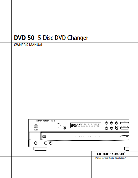 Harman Kardon DVD 50 5-Disc DVD Changer Owner's Manual