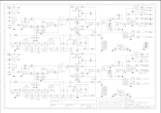 BEHRINGER DX1000M rev F Schematics