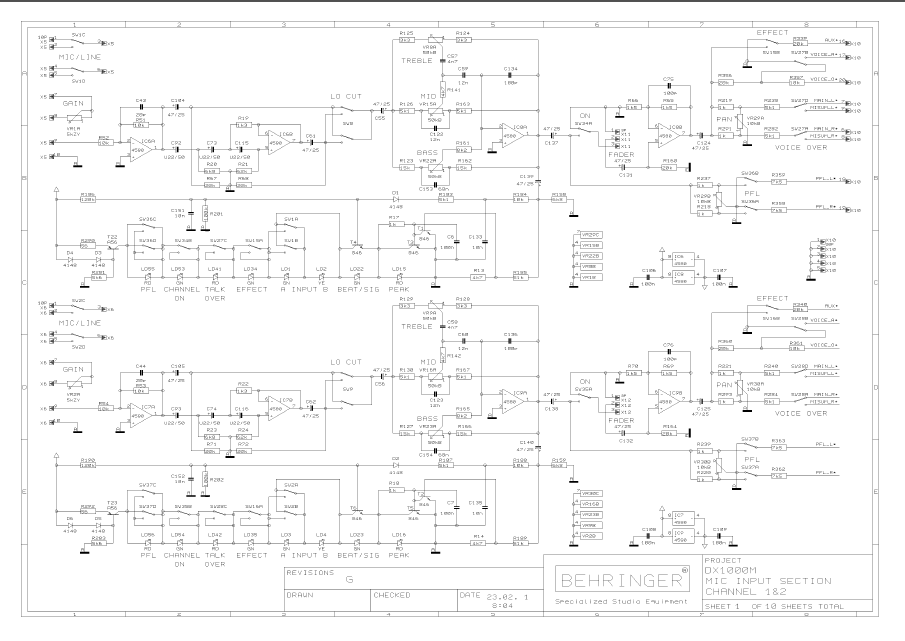 BEHRINGER DX1000M rev G Schematics