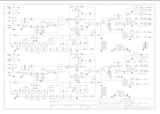 BEHRINGER DX1000M rev G Schematics