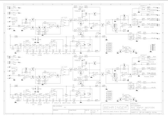 BEHRINGER DX1000M rev H Schematics