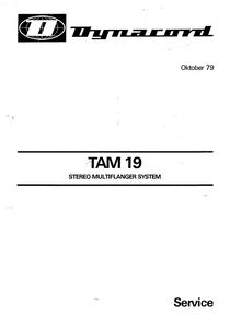 Dynacord Tam 19 Stereo Multiflanger Service Manual